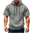 thumbnail image 2 of DPTALR George Men's Hoodie Casual Long Sleeve 1/4 Zipper Pullover Sweatshirts GrayBig and Tall Men M, 2 of 5