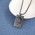 thumbnail image 2 of TEAMER Skeleton Tarot Card Necklace Stainless Steel Amulet Marigold Tarot Card Major Arcana Necklaces for Women Men, 2 of 4