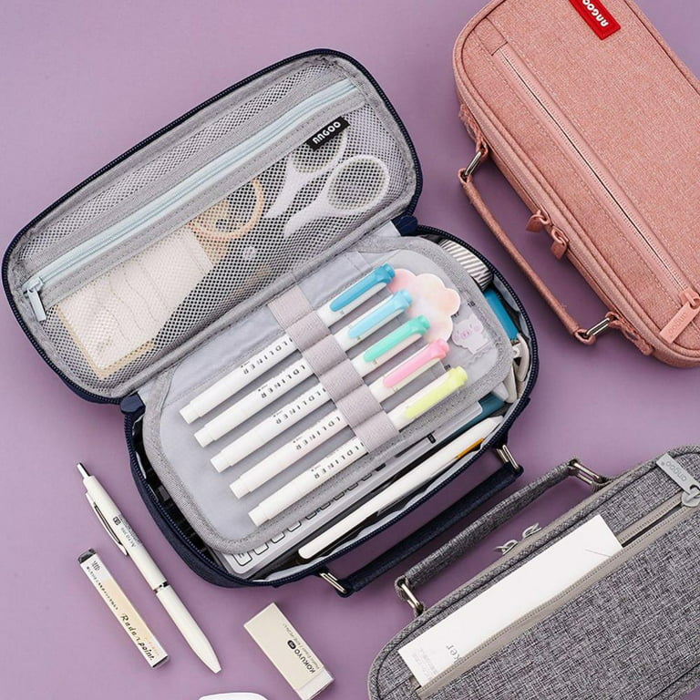 Big Capacity Pencil Case Stationery Storage Large Handheld Pen Pouch Bag  Multiple Compartment Double School Supplies