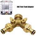 thumbnail image 5 of Distribuidor en Y Distribuidor de agua de latón de 3/4 pulgadas, distribuidor de conexión de agua de 2 vías Accesorios de tanque IBC, grifo de salida IBC para tope de agua para dos mangueras JFHHH pequeña, 5 of 5