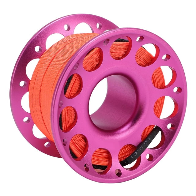 Fishing Line Reel, 30m / 98.43ft Aluminum Diving Reel Aviation Multi Purpose Finger Spool With Double Ended Hooks