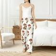 thumbnail image 5 of Uemuo Mushroom Pattern Women's Wide Leg Palazzo Lounge Pants with Pockets Light Weight Loose Comfy Casual Pajama Pants-X-Large, 5 of 9