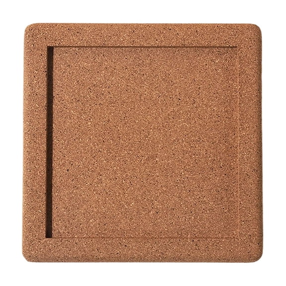 Nilnehc Square Cork Coaster,Heat Absorbent Drink Mat with Raised Edge for Condensation,Natural Wood Cup Pad for Home Kitchen Office,Non- Coffee Table Protector 7.87x7.87in