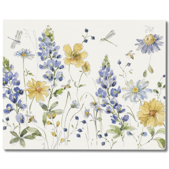 CounterArt Lovely Floral 3mm Tempered Glass Cutting Board 15" by 12"
