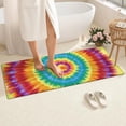 thumbnail image 4 of Colorful Rainbow Tie Dye Spiral Pattern Bathroom Rugs Mat,Non Slip Microfiber Bathroom Rug,Rubber Backing,Soft Bathroom Mats for Bathroom Floor,Tub and Shower,60x24in(150x60cm), 4 of 5