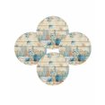 thumbnail image 7 of 15 Inch Round Placemats Set of 4, Vintage Beige Coastal Non Slip Heat Insulation PP Table Mats, Summer Beach Starfish Shell Coral Nautical Washable Place Mats for Kitchen Dining Party Table Decor, 7 of 7