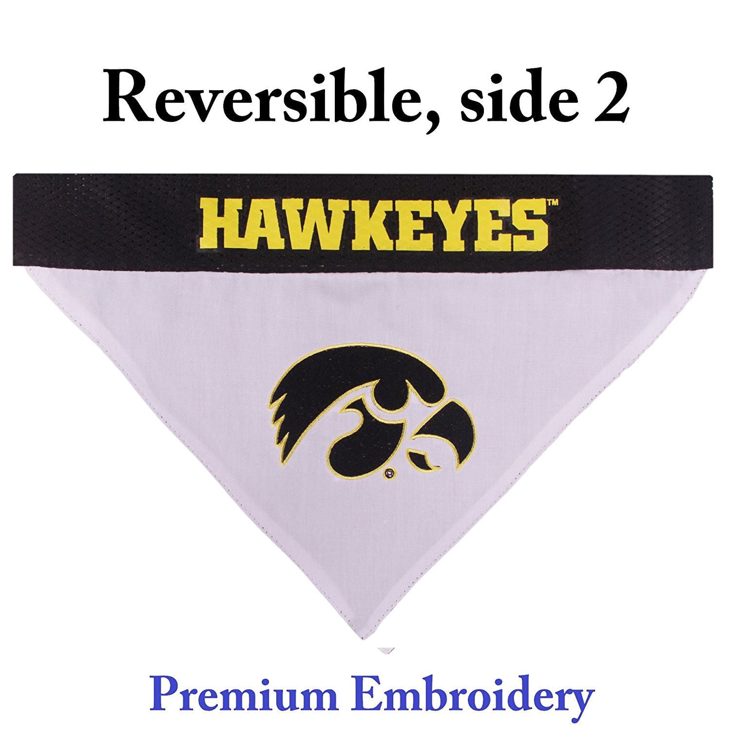 Pets First Collegiate Iowa Reversible Bandana -Home & Away Mesh & Premium Embroidery For Dogs & Cats