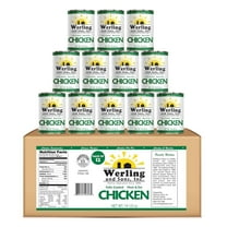 Werling & Sons Canned Chicken 14.5 oz – Fully Cooked, Ready to Eat | Shelf-Stable, Canned Meat | Camping, Survival & Emergency Food Storage | Made in USA | Pack of 12