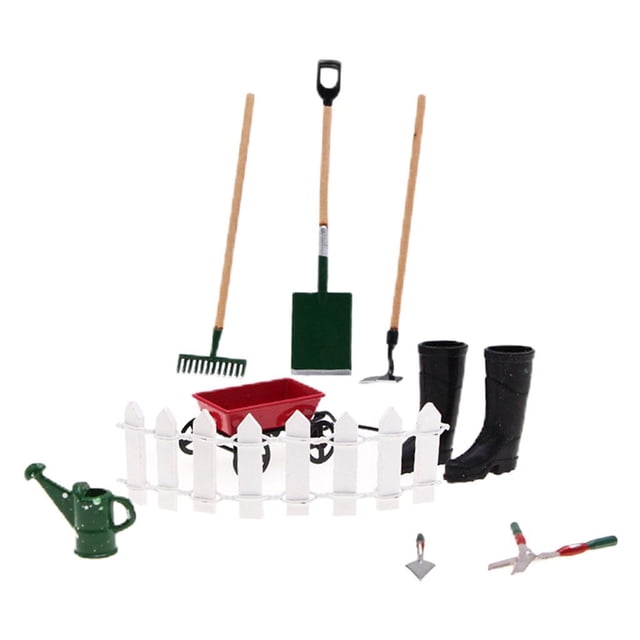 Miniatura 1:12 Herramientas de jardín Regalos para Zulema Kits de jardinería para casas de muñecas