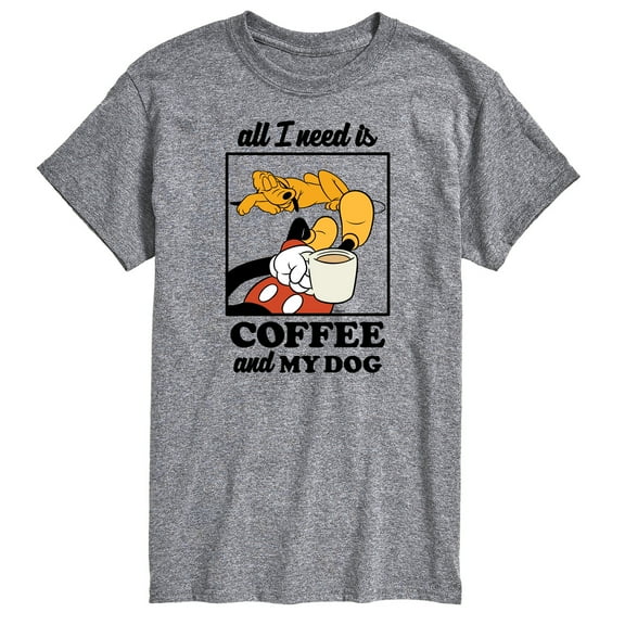 Mickey & Friends - Coffee and My Dog - Men's Short Sleeve Graphic T-Shirt