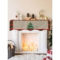 thumbnail image 2 of Christmas Tree Mantel Scarf Fireplace Decorations for Living Room, Red Green Checker Snowflake Farmhouse Fireplace Mantel Scarf Cover Runner for Halloween/Thanksgiving/Christmas Decor 70"x17", 2 of 6