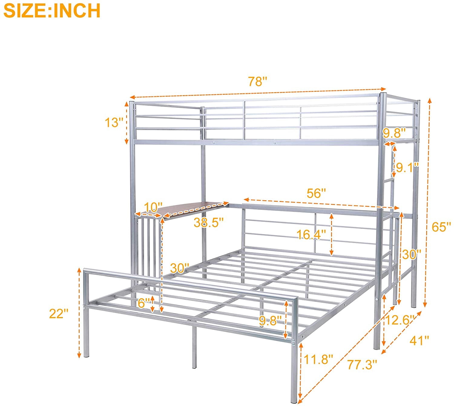Harper & Bright Designs Twin Over Full Metal Bunk Ireland | Ubuy