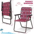 thumbnail image 2 of Gymax Set of 6 Patio Folding Web Chair Set Portable Beach Camping Chair Red, 2 of 8