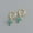 D - Gold with Blue Stone, variant on Sterling Silver CZ Cross Huggie Hoop Dangle Drop Earrings F1256-D - Gold with Blue Stone