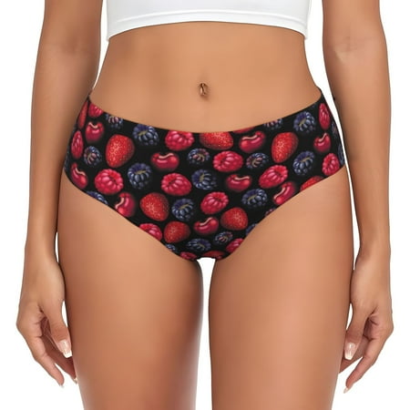 Womens Underwear - forest berries pattern No Show Seamless Underwear for Women  Soft Comfort Stretch Women s Panties  Hipster Ladies Panties Bikini Underwear Briefs