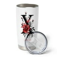 thumbnail image 4 of 20oz Personalized Tumbler with Lid, Floral Initial 'X' Design, Stainless Steel Insulated Travel Mug, Flower Pattern, for Mom, Sister, Friends, Birthday, Wedding, Mother's Day, 4 of 6
