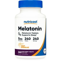 Nutricost Melatonin 5mg, 240 Fast Dissolve Tablets - Non-GMO, Gluten Free Supplement
