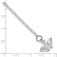 thumbnail image 2 of 925 Sterling Silver Solid Polished Butterfly Angel Wings Anklet 10 Inch Spring-Ring 17mm Wide Anklet for Women, 2 of 2