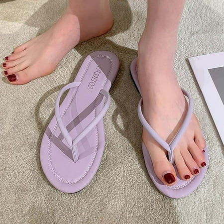 

Giligiliso Clearance womens Sandals ladies Summer Fashion Casual Slippers Flip-Flops Flat Bottom Beach Slippers