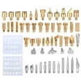 thumbnail image 2 of Workhe Wood Engraving Burning Pen Tips Set Soldering Pyrography Wood burning pen tips Solder Nozzles Brass Stencils Kit Tool, 2 of 9