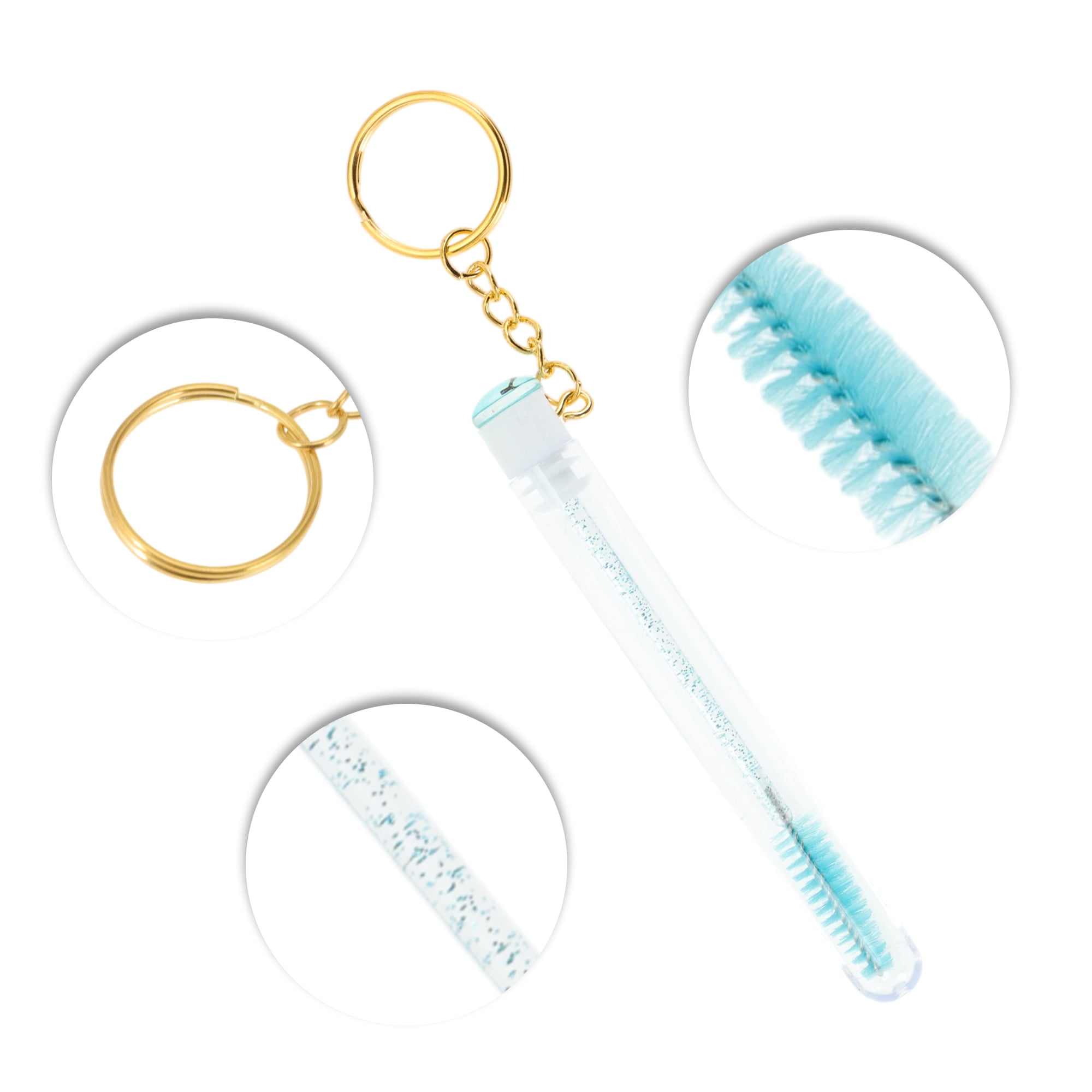 Unique Bargains 1 Pc Compact Eyelash Brush in Tube Design with Gold-Tone Buckle Green