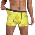thumbnail image 2 of Kdxio Men's Boxer Briefs with Gold Pineapple Print - Comfortable and Breathable Underwear for Everyday Wear, 2 of 7