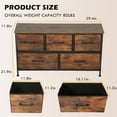 thumbnail image 3 of CL.HPAHKL Fabric Dresser for Bedroom with 5 Drawers, Wide Chest of Drawers Storage Organizer with Sturdy Metal Frame and Wooden Top for Closet, Living Room, Hallway, Entryway, Nature, 3 of 7