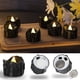 thumbnail image 2 of CHAO Paquete de 12 velas LED (negras), velas de té sin llama, velas eléctricas parpadeantes, decoración ambiental interior y exterior para Halloween, bodas, fiestas (3), 2 of 5
