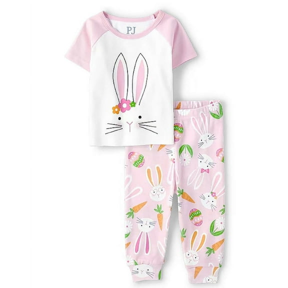 The Children's Place Baby & Toddler Girls Short Sleeve Snug Fit Cotton Pajamas, Sizes 9M-6T