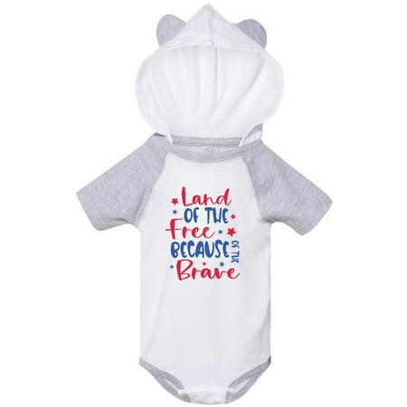 

Inktastic Memorial Day Land of the Free Because of the Brave Gift Baby Boy or Baby Girl Bodysuit