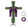 thumbnail image 1 of A Cross-shaped Christmas Tree With Lights, Pre-lit, Elongated, Pencil-shaped Artificial Tree, Complete With A Scarf And Christ Crown, Suitable For, 1 of 3