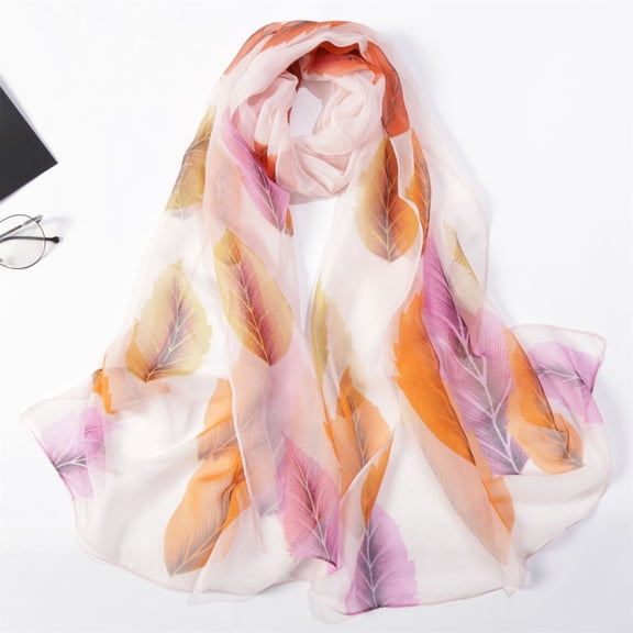 HuangHuanChen Chiffon Scarf for Women Scarfs For Women Lightweight Print Floral Pattern Scarf Shawl Fashion Scarves Sunscreen Shawls And Wraps For Spring Scarf for Women