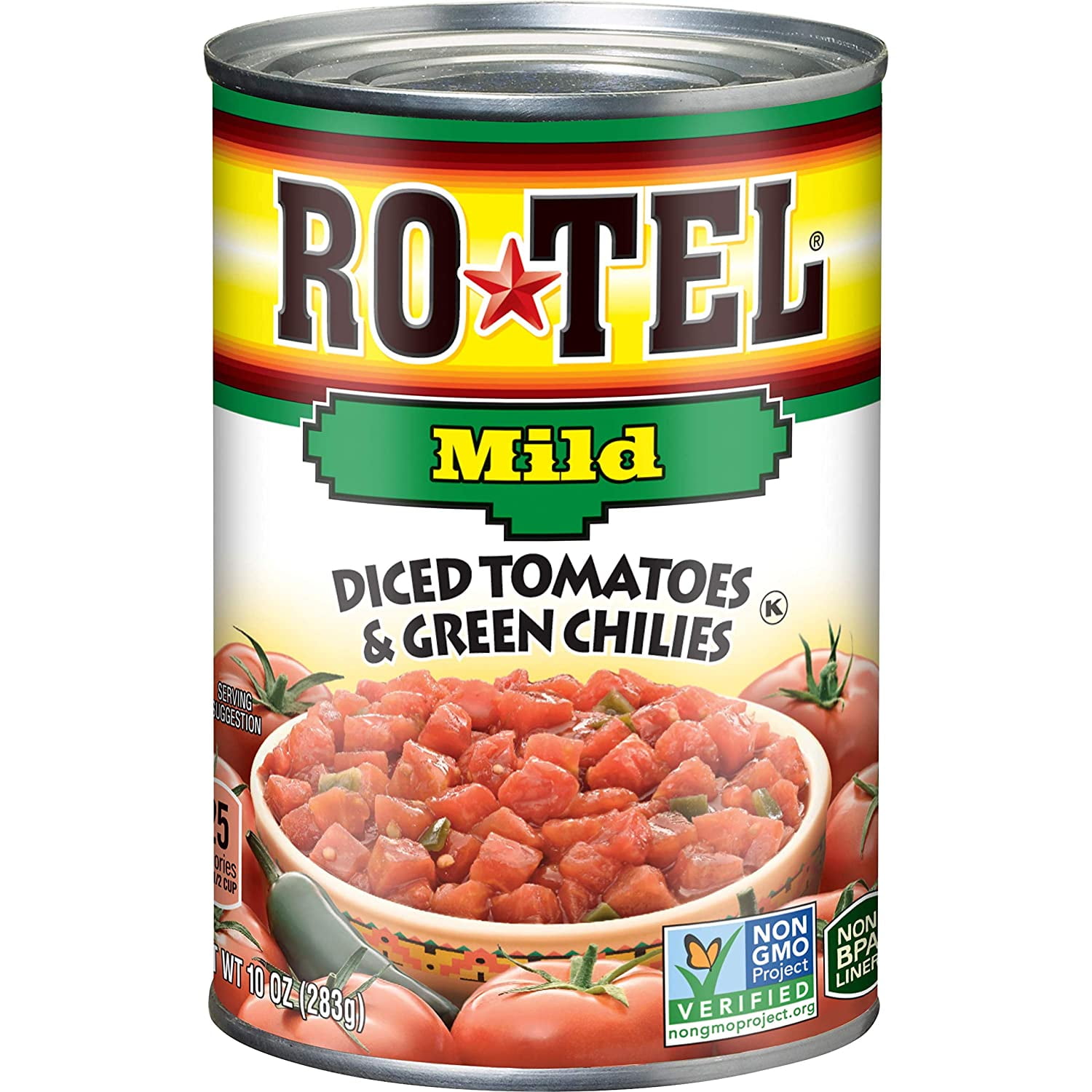 ROTEL Mild Diced Tomatoes and Green Chilies, 10 Ounce, 12 Pack
