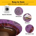 thumbnail image 3 of Elastic Fitted Round Tablecloth, Purple Boho Waterproof Stretch Table Cover for 45"-54" Tables, Country Abstract Geometric Ethnic Aesthetic Washable Outdoor Tablecloths for Patio, Picnic, Camping, 3 of 9
