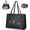 Black, variant on Laptop Tote Bag with Insulated Lunch Compartment, 15.6 Inch PU Leather Laptop Bag For Women, Computer Work Handbag for Teacher, Nurse, Office, Collage, Casual, Black&White