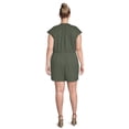 thumbnail image 3 of Terra & Sky Women's Plus Size Button-Front Knit Romper, 5" Inseam, 3 of 5