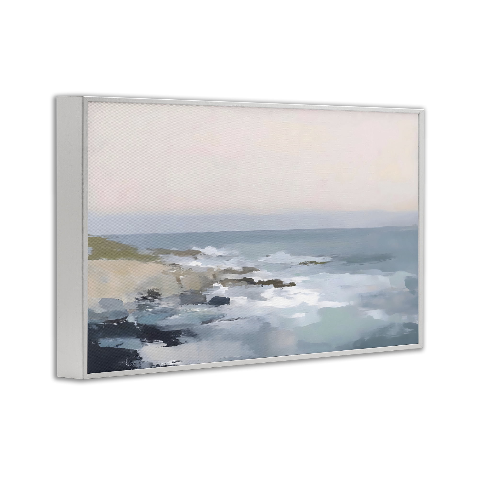 Stupell Industries Serene Coastal Ocean Scene White Framed Giclee Art, design by Creative Studio