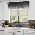 thumbnail image 5 of Rod Pocket Window Valances Black Grey Gradient Wave Short Kitchen Curtains Abstract Geometric Window Treatment Drapes for Bedroom Bathroom Living Room 42x12In,1 Panel, 5 of 7