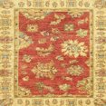 thumbnail image 1 of Ahgly Company Indoor Square Abstract Orange Red Oriental Area Rugs, 4' Square, 1 of 6