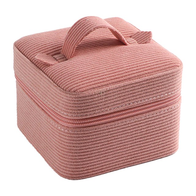 Joyero organizador , contenedor, vitrina con cremallera para recuerdos, accesorios para el cabello, baño, Día de la Madre, mujeres y niñas. Rosa