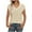 Beige, variant on Women's Cap Short Sleeve Sweaters Casual V Neck Lightweight Pullover Soft Cotton Knit Tops Trendy Summer Clothes