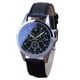 thumbnail image 2 of Reloj de cuarzo para hombre, reloj deportivo de cuarzo con disco multipuntero y correa de cristal azul claro para mujer., 2 of 2