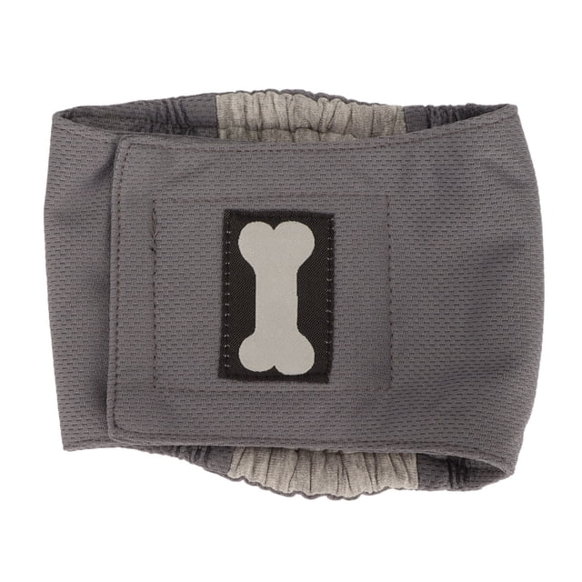 Envoltura para el vientre del perro macho a prueba de fugas fuerte absorción de agua transpirable cómoda banda para el vientre del perro macho gris S