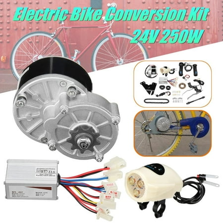 Wheel Electric Bicycle Motor Kit 24V 250W Bicycle Cycling Engine Electric Bicycle E-Bike Conversion Kit Motor Controller Fit For 22-28'' (Without battery and