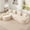 Beige, variant on HUTWIFE Home Modern Luxury Chenille Foam Reclining Curved L-Shape 5-Seater Sofa with Throw Pillows, White