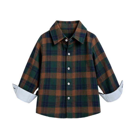 BLVB Toddler Baby Boys Girls Long Sleeve Button down Shirts Classic Collared Lightweight Jackets Kids Fall Clothes(Multicolor,1-2Years)