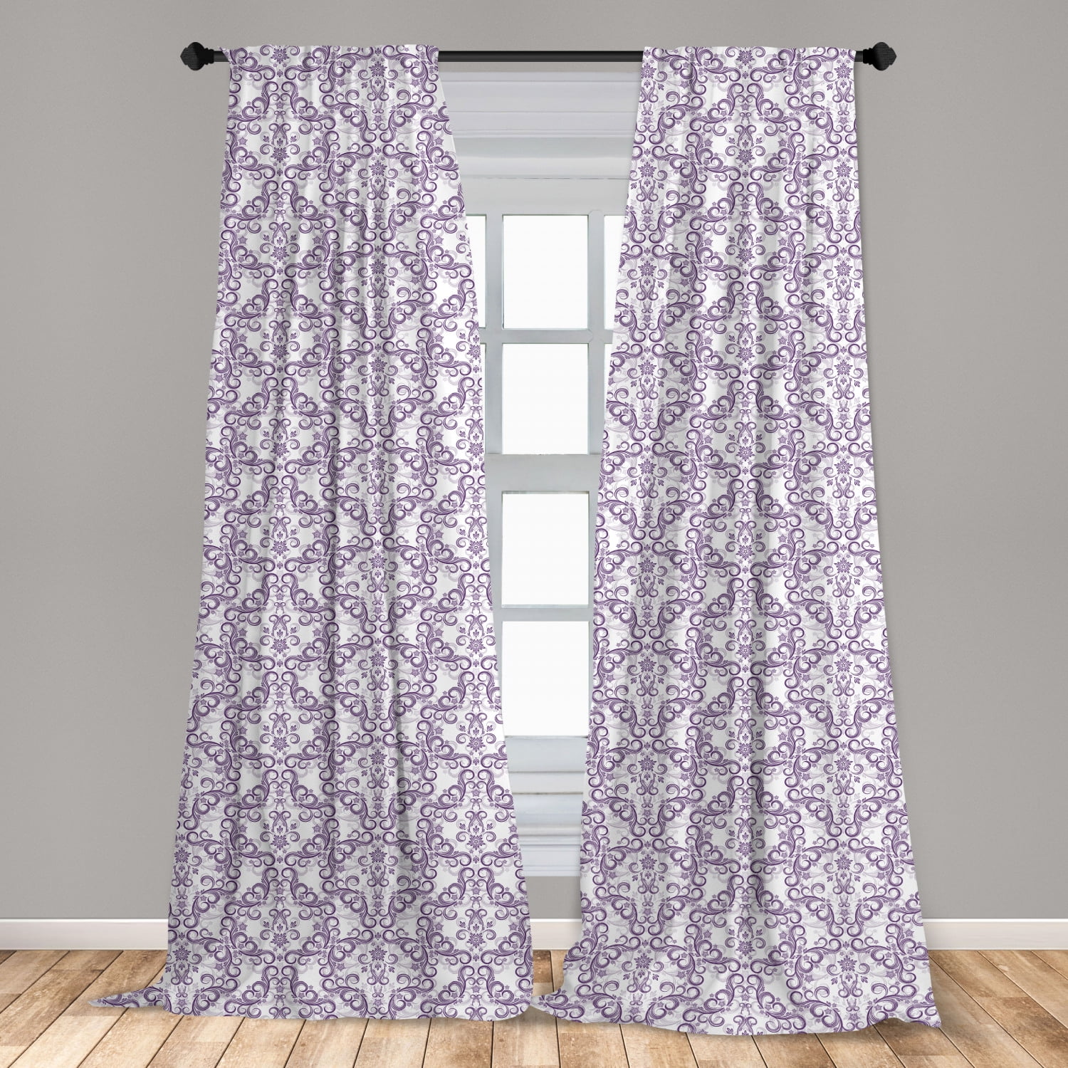 Purple White 2 Curtain Window Drapery Tassels Tiebacks 1 Pair Vintage Style Rare 