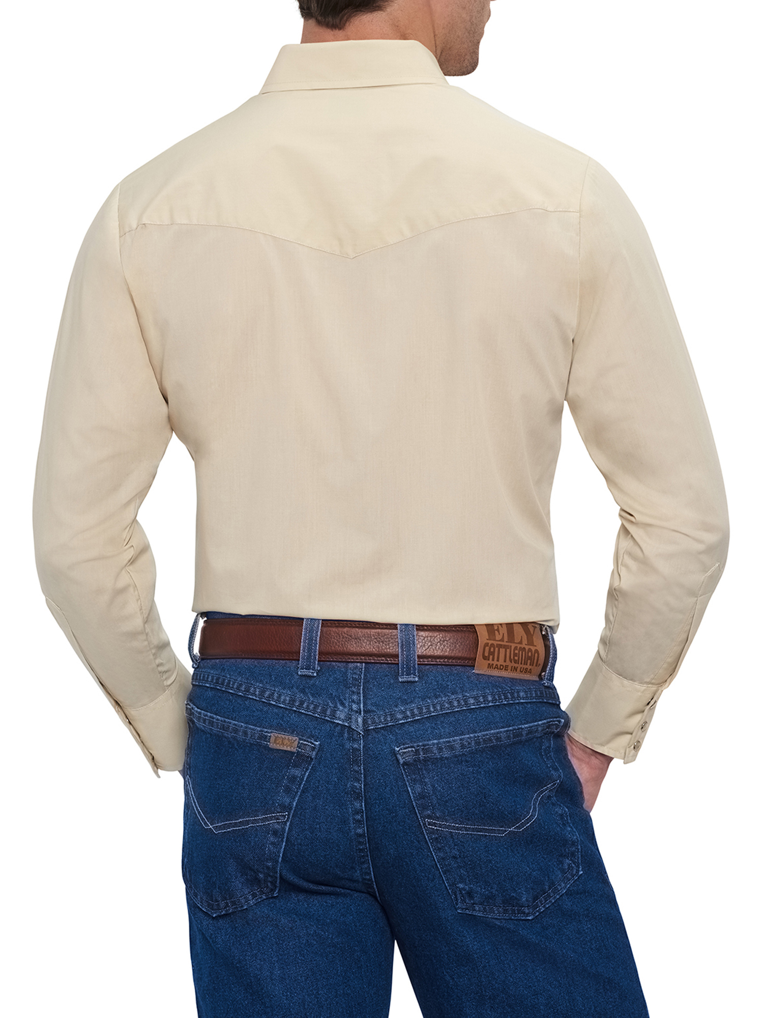 Ely Cattleman Men's Long Sleeve Solid Western Shirt - image 2 of 2