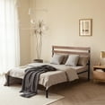 thumbnail image 2 of Costway Full Size Metal Platform Bed Frame Mattress Foundation wooden Headboard, 2 of 10