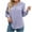 Purple, variant on Fesfesfes Women Tops Casual Solid V-Neck Long Sleeve Loose T-Shirt Fall Blouse Pullover Button Tops